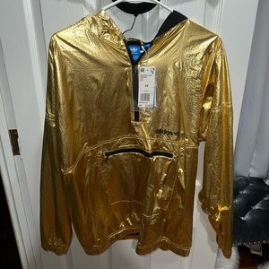 NWT Adidas Originals Golden Wb Windbreaker Gold Half-Zip BR0290 Women X-Small